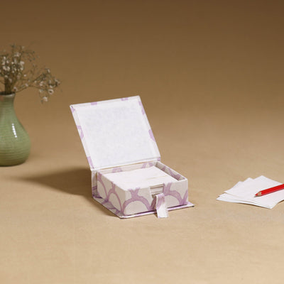 White - handcrafted printed card holder with slips 15