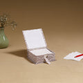 White - handcrafted printed card holder with slips 16