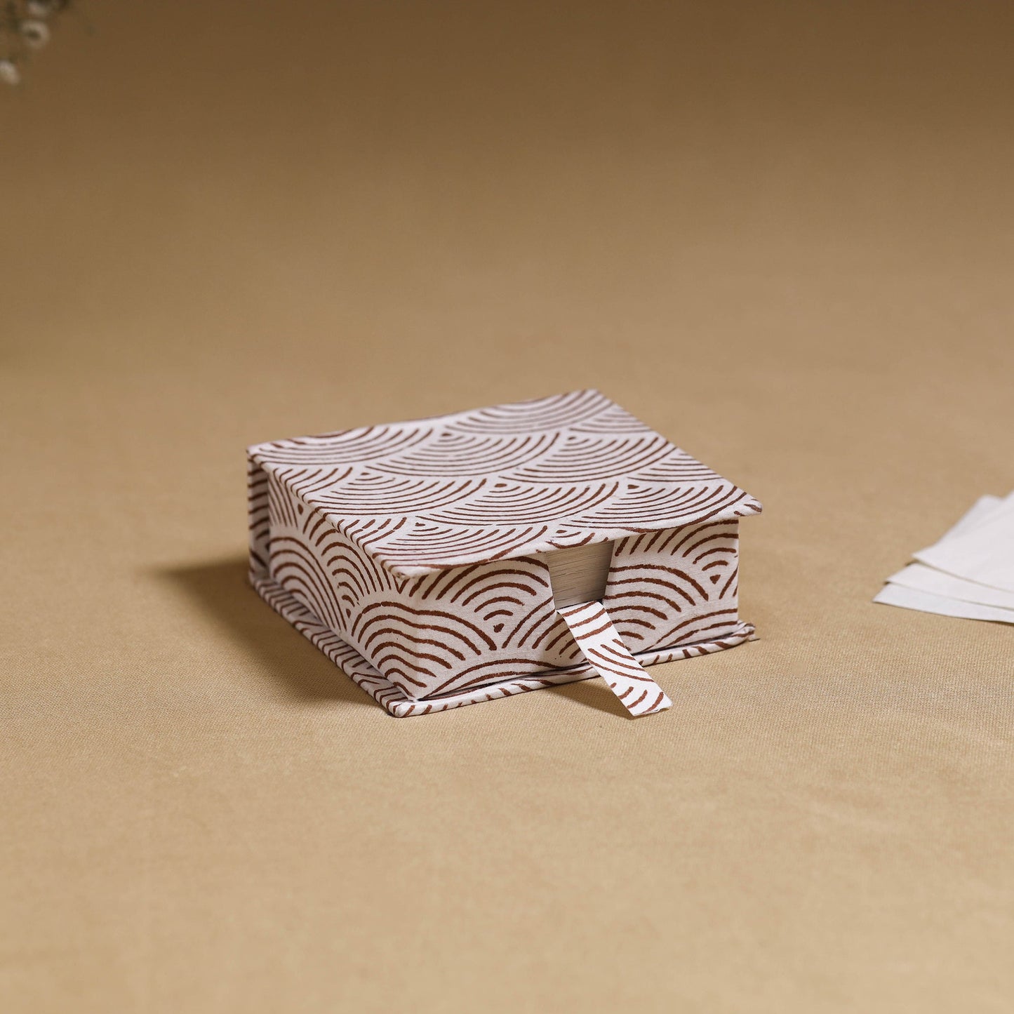 White - handcrafted printed card holder with slips 16