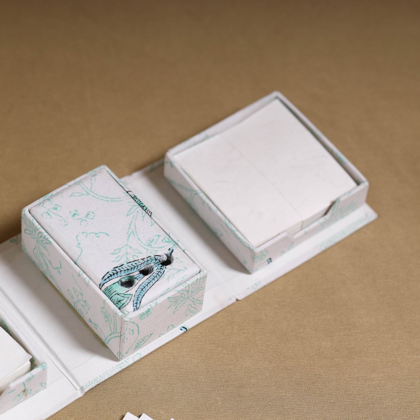 White - handcrafted printed organizer stationery kit 48