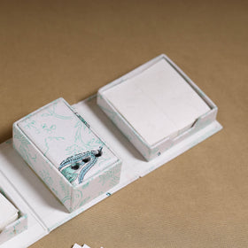 White - handcrafted printed organizer stationery kit 48