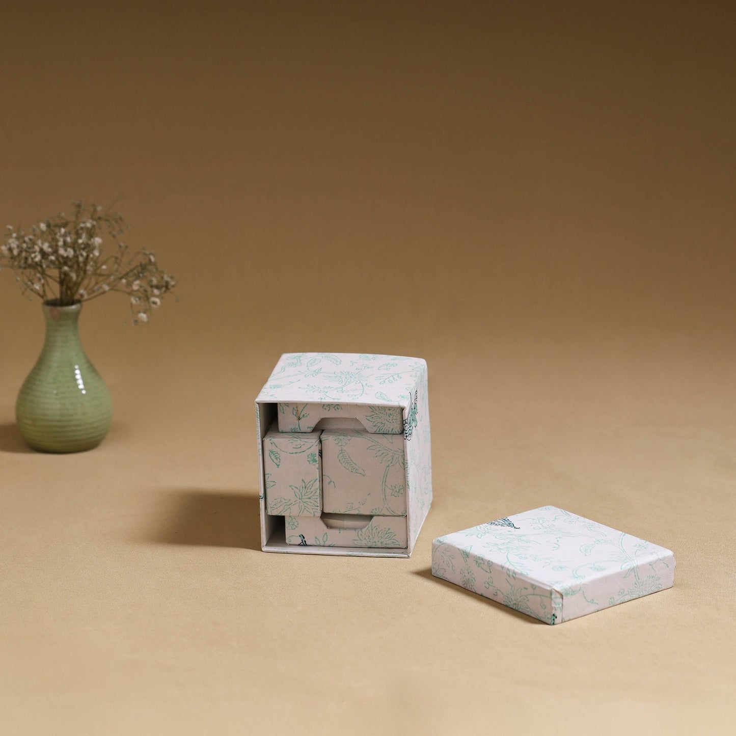 White - handcrafted printed organizer stationery kit 48