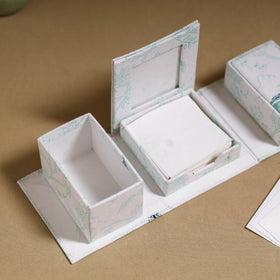 White - handcrafted printed organizer stationery kit 48