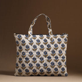 White Handcrafted Quilted Cotton Hand Bag 02