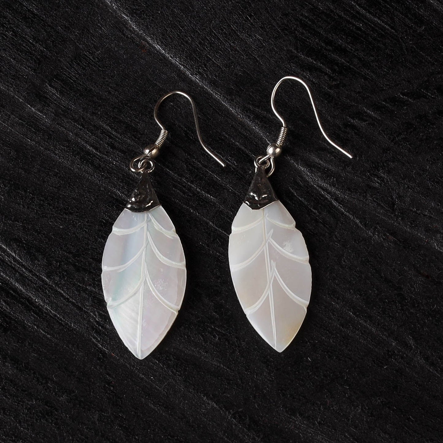 White - handcrafted seashell earrings 51