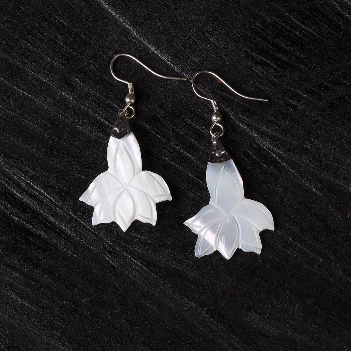 White - handcrafted seashell earrings 52