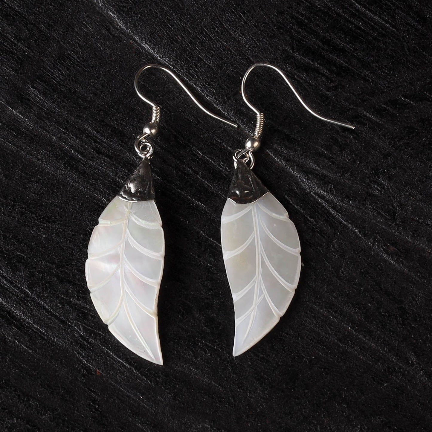 White - handcrafted seashell earrings 53