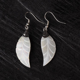 White - handcrafted seashell earrings 53