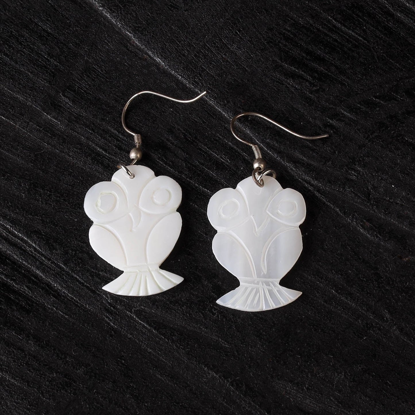 White - handcrafted seashell earrings 58