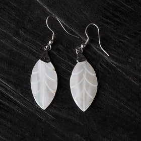 White - handcrafted seashell earrings 59