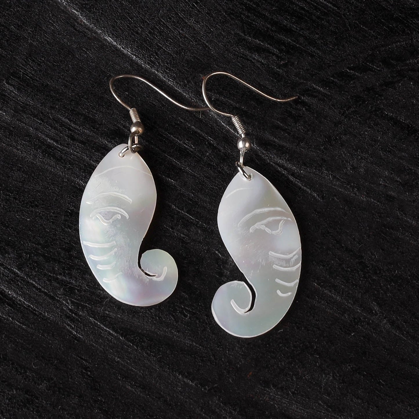 White - handcrafted seashell earrings 61