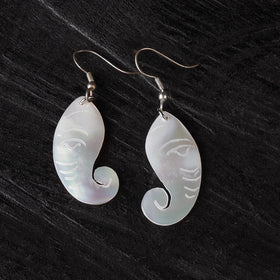 White - handcrafted seashell earrings 61