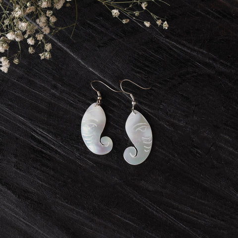 White - handcrafted seashell earrings 61