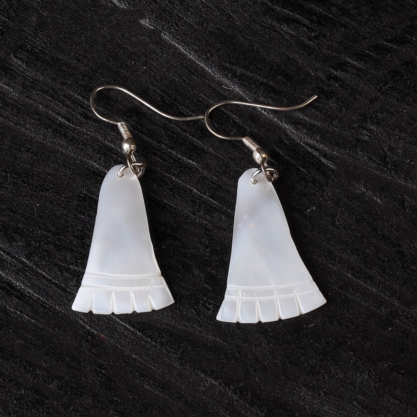 White - handcrafted seashell earrings 62