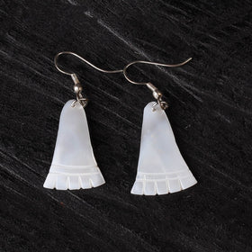 White - handcrafted seashell earrings 62