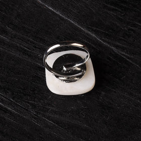 White - handcrafted seashell ring (adjustable) 13