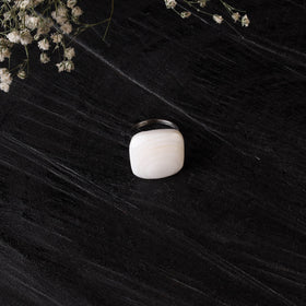 White - handcrafted seashell ring (adjustable) 13