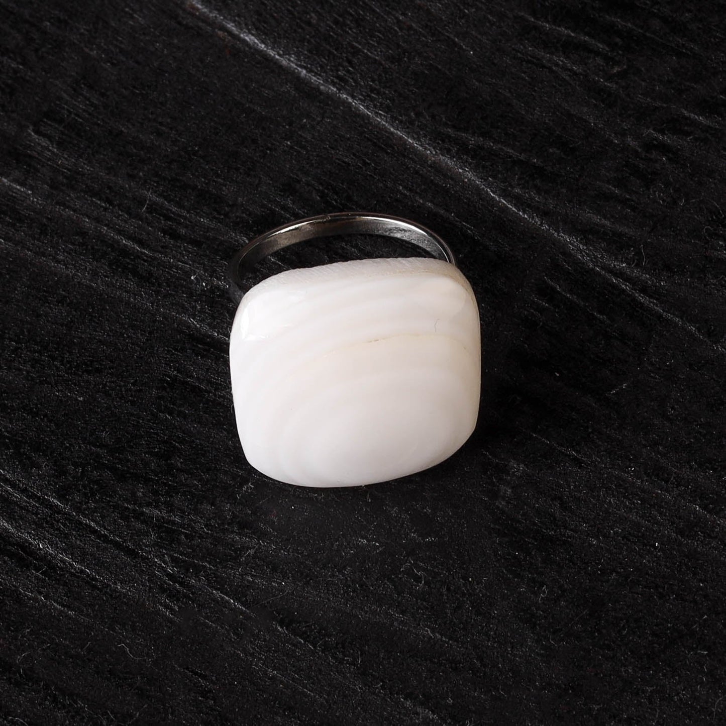 White - handcrafted seashell ring (adjustable) 13