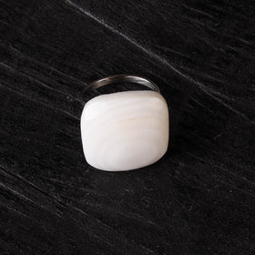 White - handcrafted seashell ring (adjustable) 13