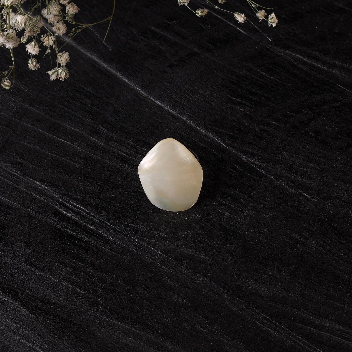 White - handcrafted seashell ring (adjustable) 14
