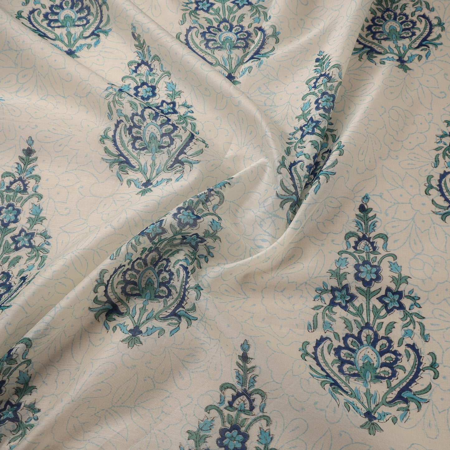 Handloom chanderi silk hand sanganeri fabric 09