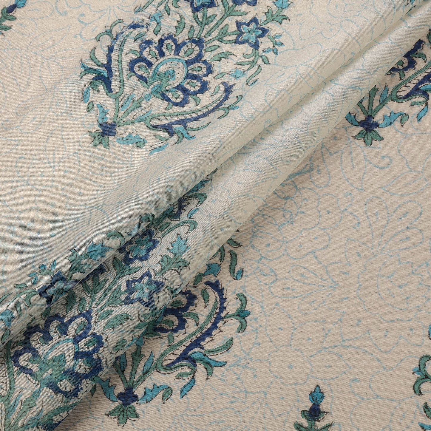 Handloom chanderi silk hand sanganeri fabric 09