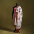 Beige - handloom chanderi silk hand sanganeri dupatta 45