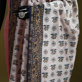 White - handloom chanderi silk hand sanganeri dupatta 38