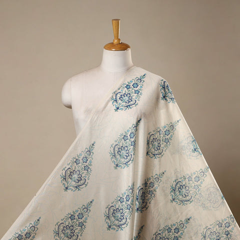 Handloom chanderi silk hand sanganeri fabric 11