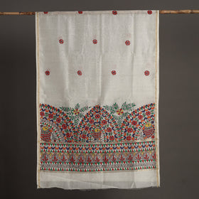 Buy Handloom Chanderi Silk Handpainted Madhubani Dupatta