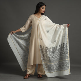  Handloom Chanderi Silk Handpainted Madhubani Dupatta