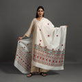 White - Handloom Chanderi Silk Handpainted Madhubani Dupatta 30