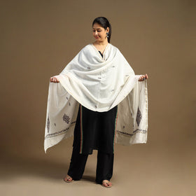 Buy Handloom Chanderi Silk Kashida Embroidery Dupatta