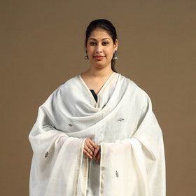 Buy Handloom Chanderi Silk Kashida Embroidery Dupatta