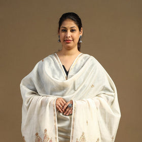 Buy Handloom Chanderi Silk Kashida Embroidery Dupatta