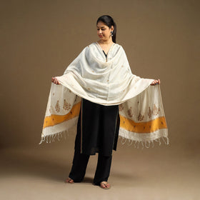 Buy Handloom Chanderi Silk Kashida Embroidery Dupatta