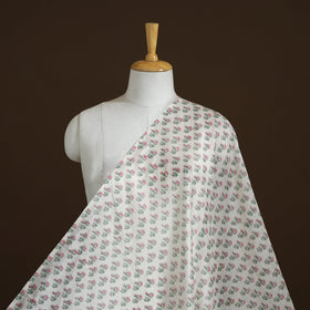 White - handloom chanderi silk sanganeri fabric 03