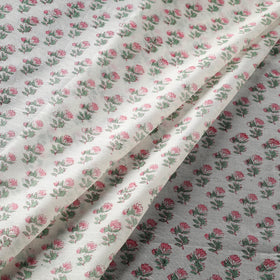 White - handloom chanderi silk sanganeri fabric 03