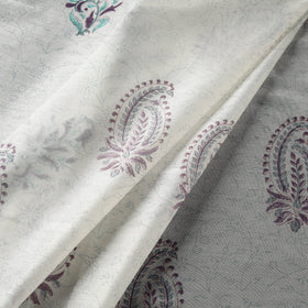 White - handloom chanderi silk sanganeri fabric 09