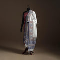 White - handloom cotton bengal hand kantha work dupatta 20
