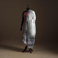 White - handloom cotton bengal hand kantha work dupatta 21