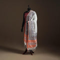 White - handloom cotton bengal hand kantha work dupatta 24