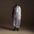 White - handloom cotton bengal hand kantha work dupatta 29