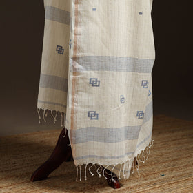 Handloom cotton bengal jamdani dupatta 06 - handcrafted