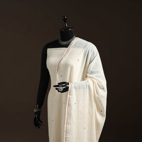 Handloom cotton bengal jamdani dupatta 06 - handcrafted