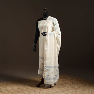 Handloom cotton bengal jamdani dupatta 06 - handcrafted