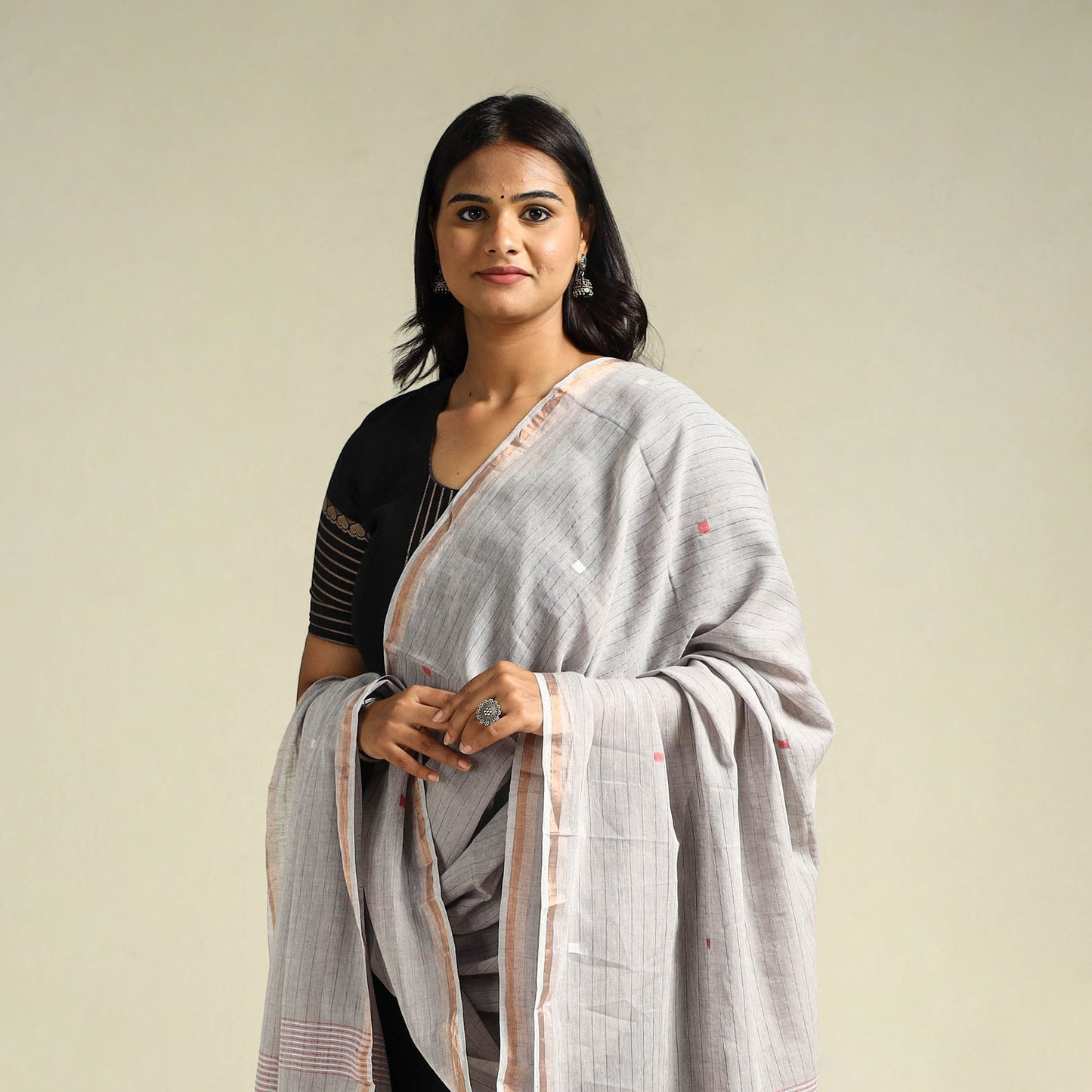 Buy Handloom Cotton Bengal Jamdani Dupatta