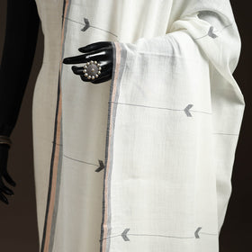 Handloom cotton bengal jamdani dupatta 32 - handcrafted