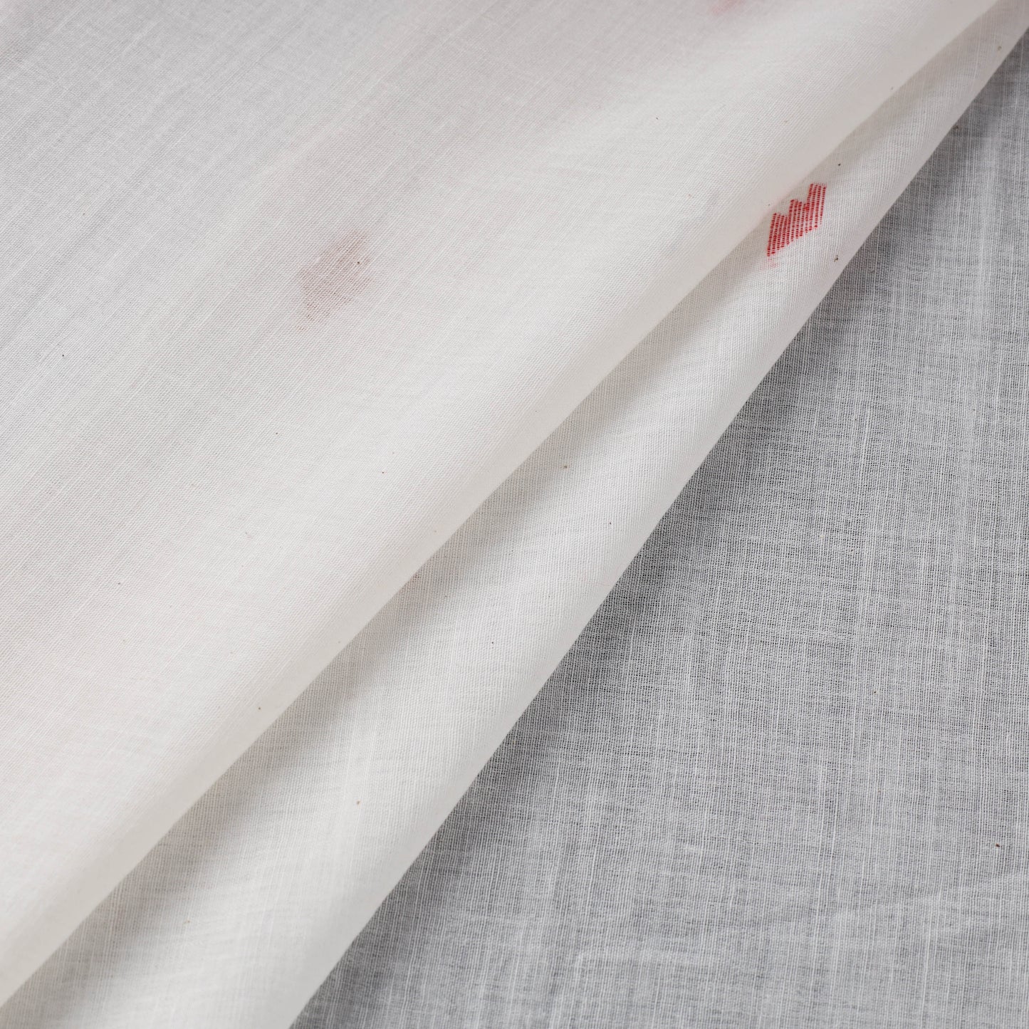 White Handloom Cotton Bengal Jamdani Fabric