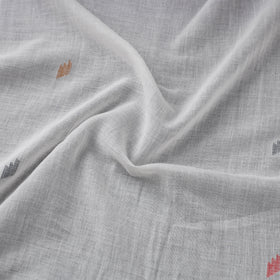 White Handloom Cotton Bengal Jamdani Fabric